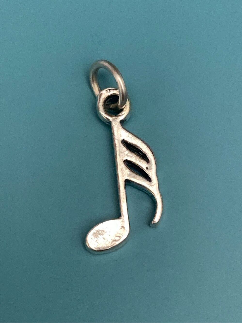 .925 Music Note 32nd Sterling Silver Jewelry Charm #music